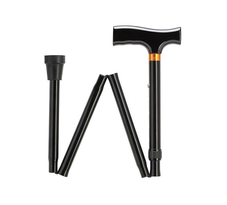 black folding cane